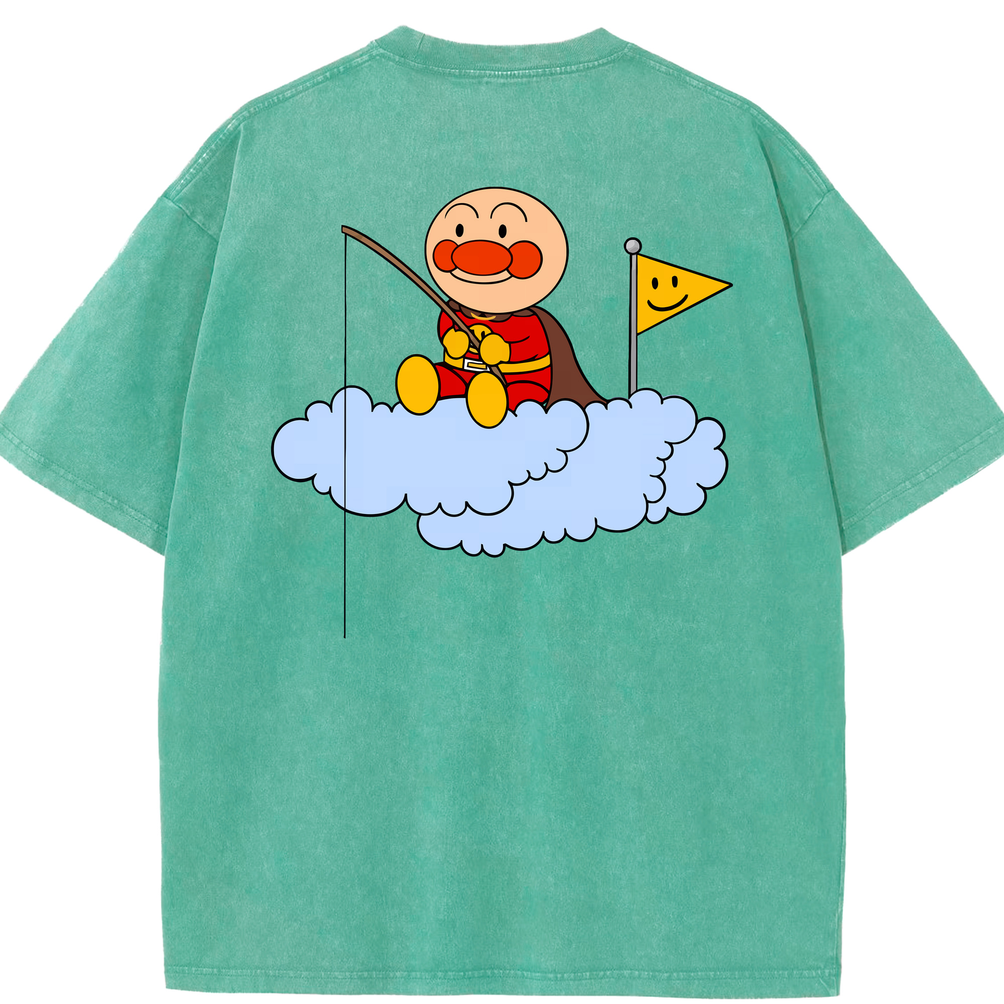 （画像用） アンパンマン Anpanman 綿100% ヴィンテージ風 半袖Tシャツ（背面プリント）
